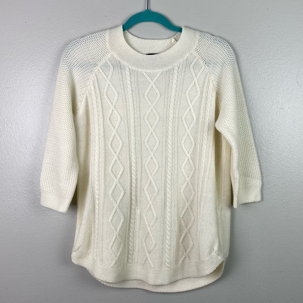 New Directions | Cream Cable Knit Sweater M